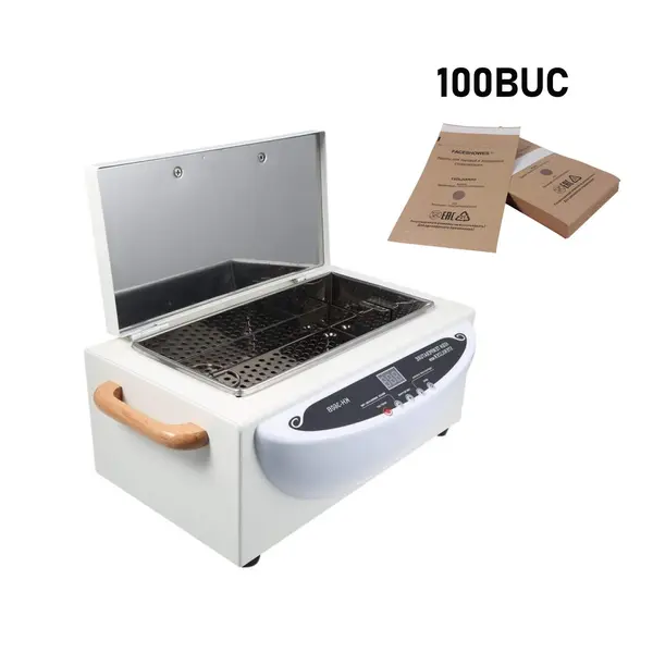 Set Sterilizator cu aer cald Pupinel KH-360B + 100 pungi de sterilizare | EVERIN