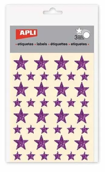 Set stickere APLI - Stelute, praf de stele mov, 3 file