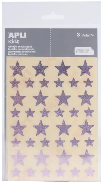 Set stickere APLI - Stelute, praf de stele roz, 3 foi