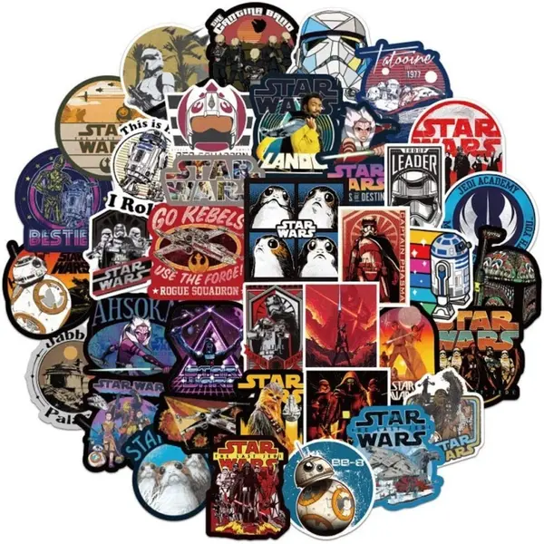 Set Stickere, Star Wars, Razboiul Stelelor, Rezistente la Apa si Soare, Refolosibile, Dimensiuni 7-10cm, Model 1, 108 buc
