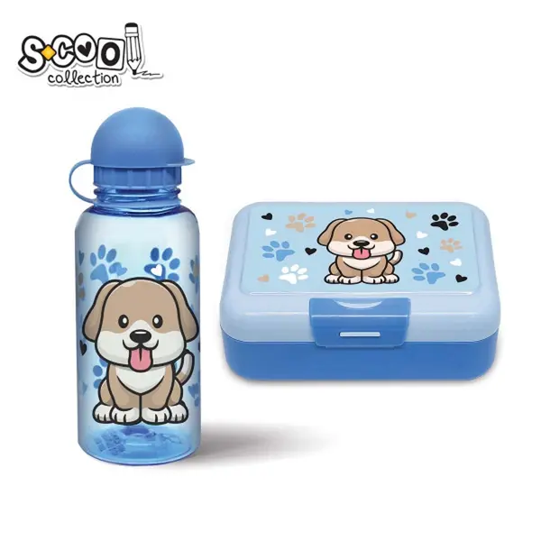 Set sticla de apa + cutie sandwich, Dog, S-Cool