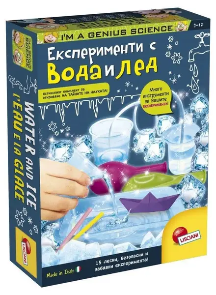 Set științific Lisciani Giochi - Mic geniu, experimente cu apă și gheață, 7+