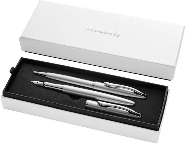 Set stilou cu bilă și stilou Pelikan Jazz - Noble Elegance, argintiu