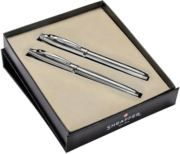 Set stilou și roller Sheaffer 100 - Brushed Chrome