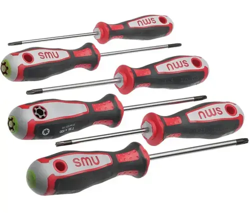 Set surubelnite NWS 094T-7, 7 piese (Negru/Rosu)