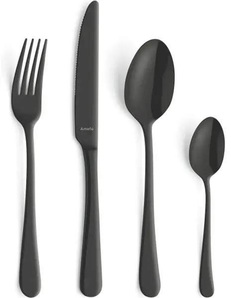Set tacâmuri Amefa - Austin, 24 piese, negru mat cu acoperire PVD