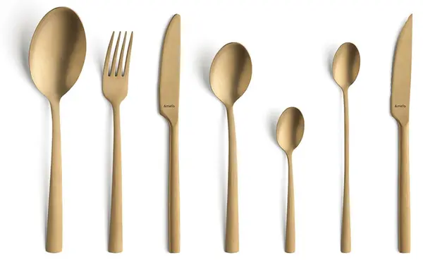Set tacâmuri Amefa - Manille, 42 piese, finisaj PVD auriu