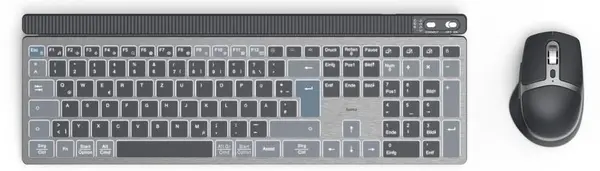 Set tastatură și mouse Hama - WKM-750, wireless , Chirilizat, negru/gri