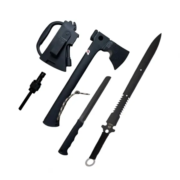 Set topor multifunctional si sabie de vanatoare, DEPOX , 35,5 cm , teaca inclusa