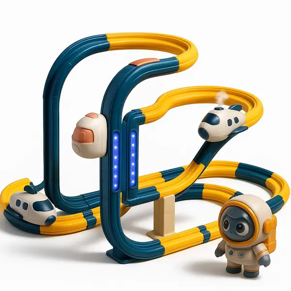 Set Traseu Electric cu Masinute pentru Copii 4-6 Ani, Albastru - Default Title