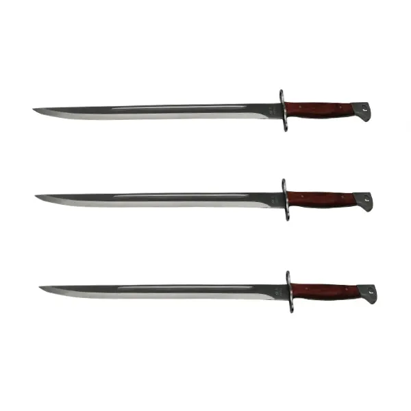 Set trei macete vanatoare, model AK, otel inoxidabil, 61 cm, argintiu
