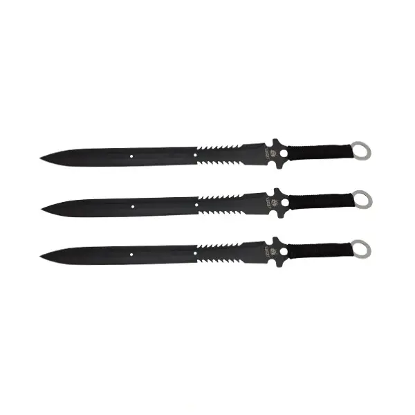 Set trei sabii de vanatoare DEPOX , Last Ronin, maner textil, 68.5 cm, negru