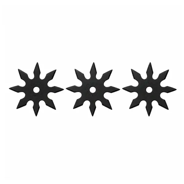 Set trei stele de aruncat DEPOX , 8 colturi, metalic, negru, 10 cm