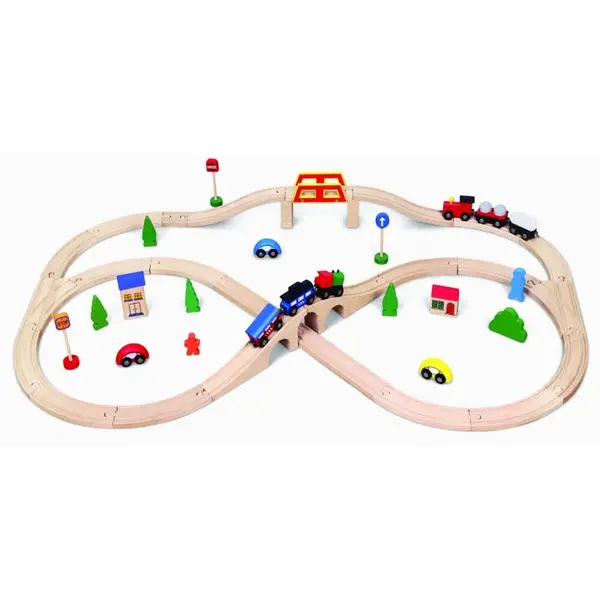 Set trenulet Viga, lemn, 49 piese, multicolor KID563042, la doar 276,00 lei