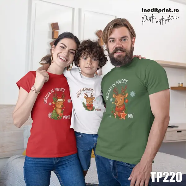 Set tricouri pentru familie de craciun personalizat TP220