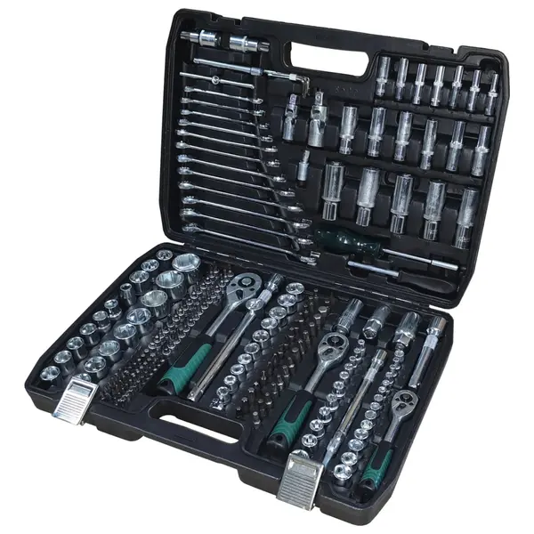 Set trusa chei 216 piese, tubulare 1/4", 3/8", 1/2", combinatii si biti, Campion CMP1646