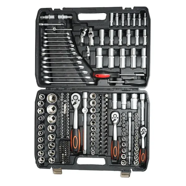 Set trusa chei 216 piese, tubulare 1/4", 3/8", 1/2", combinatii si biti, Campion CMP1646