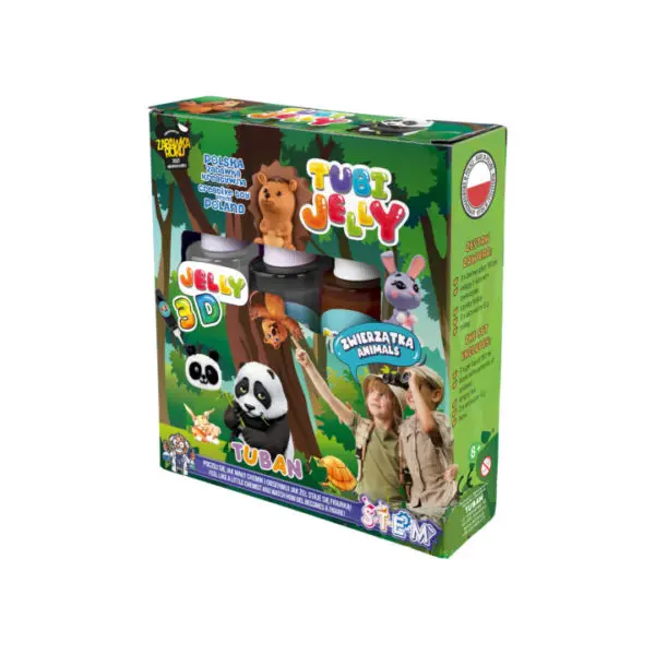 SET TUBI JELLY (gel modelator) cu 3 culori - ANIMALE