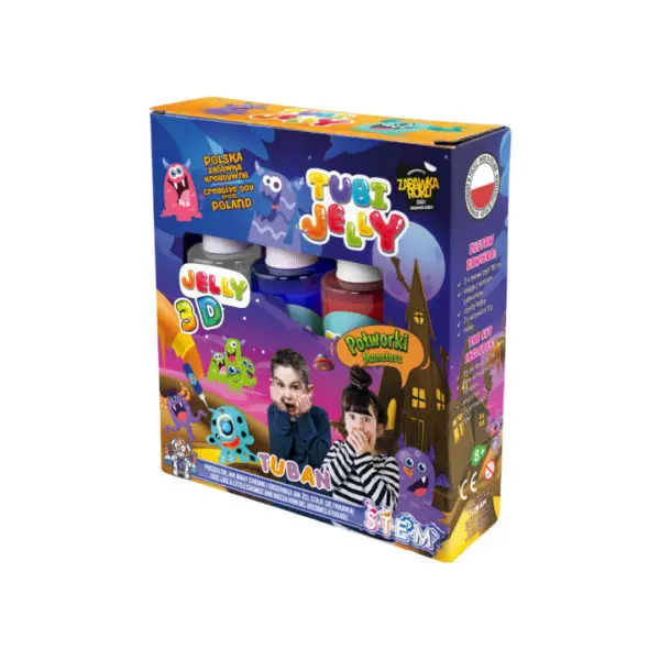 SET TUBI JELLY (gel modelator) cu 3 culori - MONSTRI