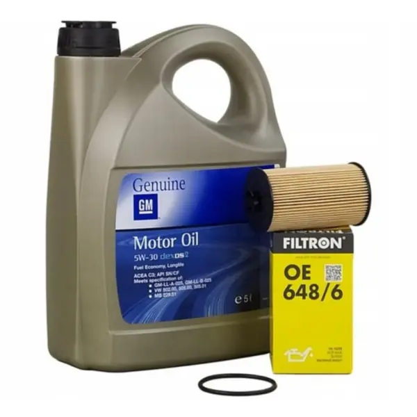 Set Ulei Motor Opel 5W-30 5L 93165557 + Filtru Ulei OE 648 6