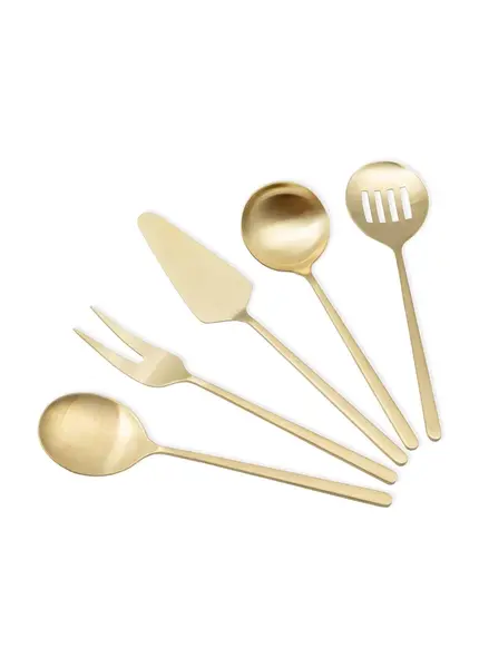 Set ustensile servire 5 bucati CKB0255 Auriu 25.5x25.5x3 cm