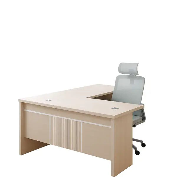 Set Valente & Calvena - Birou directorial cu dulap lateral mobil si Scaun de birou ergonomic cu functie de &icirc;nclinare