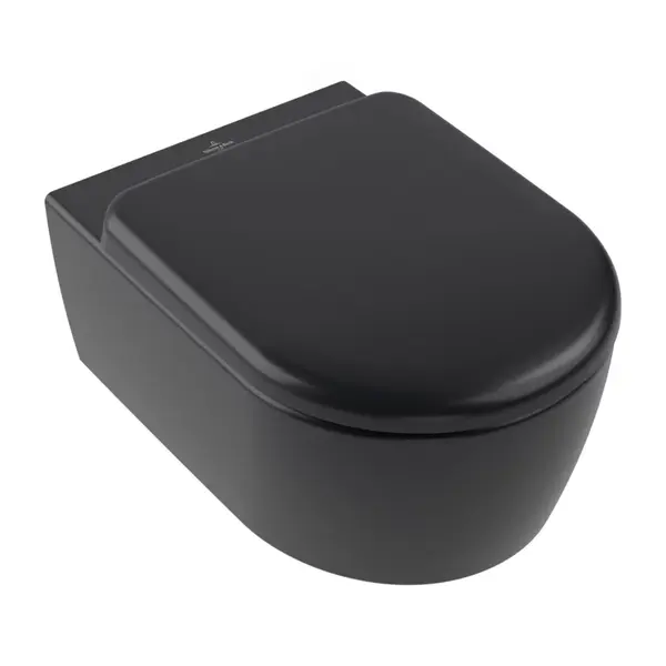 Set vas wc suspendat rimless, negru ,capac softclose, VilleroyBoch Skyla Combi-Pack