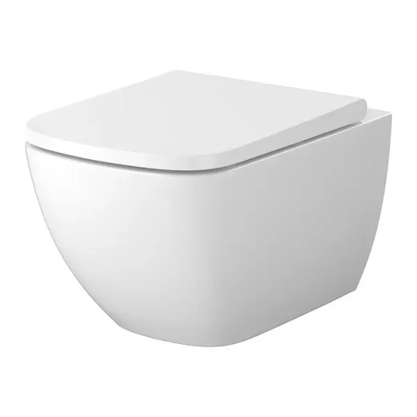 Set vas Wc suspendat Zen Pro si capac duroplast Larga Slim, alb, Cersanit