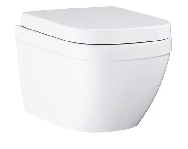 Set WC Grohe Euro Ceramic 39693000, suspendat, rimless, Triple Vortex, capac SoftClose, Alb