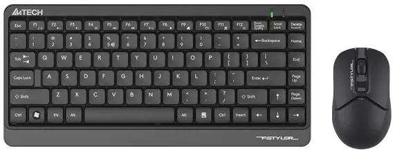 Set wireless mouse și tastatura A4tech - FG1112 Fstyler, Layout Chirilic și Standard, negru