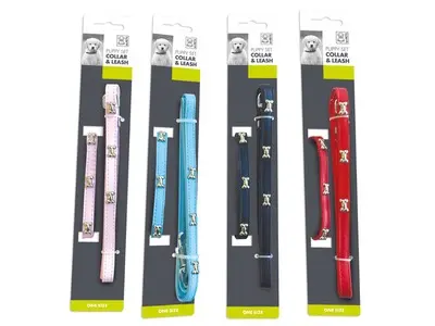 SET Zgarda si lesa pentru caini BLISS PUPPY M-PETS 1x100 cm/1x30 cm