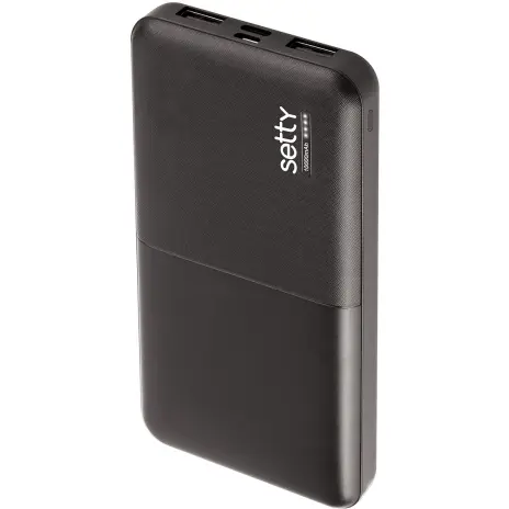 Setty Baterie Externa Setty, 10000mAh, 10W, 2 x USB-A, Neagra