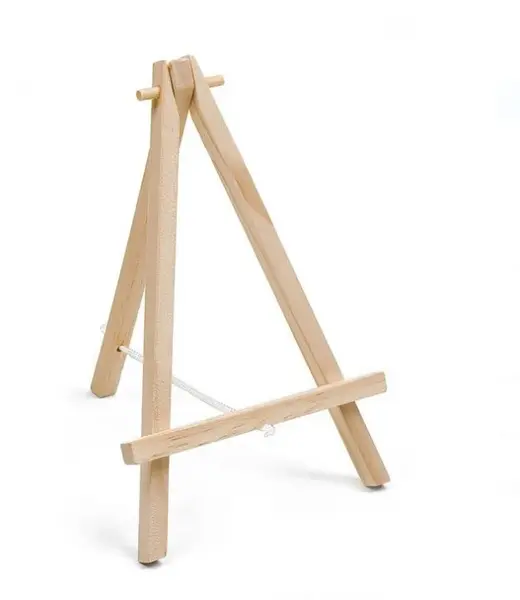 Sevalet desen si pictura pentru masa, tip trepied, lemn, natur,20 cm