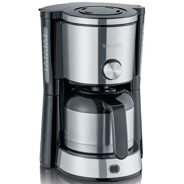SEVERIN Cafetiera Severin KA 4845, putere 1000 W, recipient termic, 1250 ml, oprire automata, Negru-Argintiu