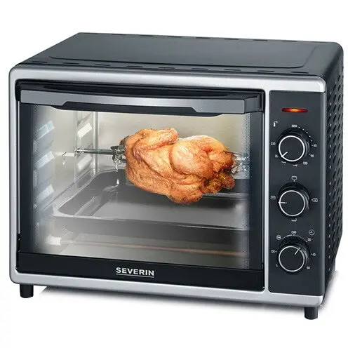 SEVERIN Cuptor electric Severin, TO 2056, 30 l, 1600 W, rotisor, 3 pozitii ajustabile, 45x39x34.5cm, Negru
