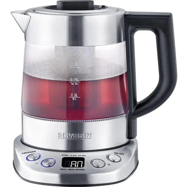 SEVERIN Fierbator de apa Severin WK 3473, control digital, 2200W, volum 1 L, baza 360°, 5 programe prestabilite, Inox