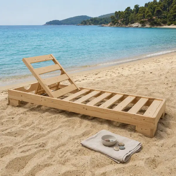 Sezlong Fendy pakoworld lemn de fag in culoarea naturala 71.5x200x24cm Șezlong Fendy Pakoworld lemn de fag în culoarea naturală 71,5x200x24 cm