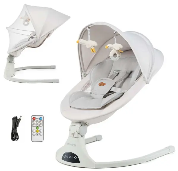 Șezlong pentru bebeluși 2 în 1 KinderKraft - Tulsy, Beige