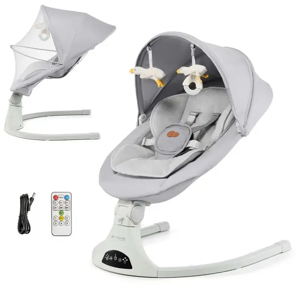 Șezlong pentru bebeluși 2 în 1 KinderKraft - Tulsy, Grey