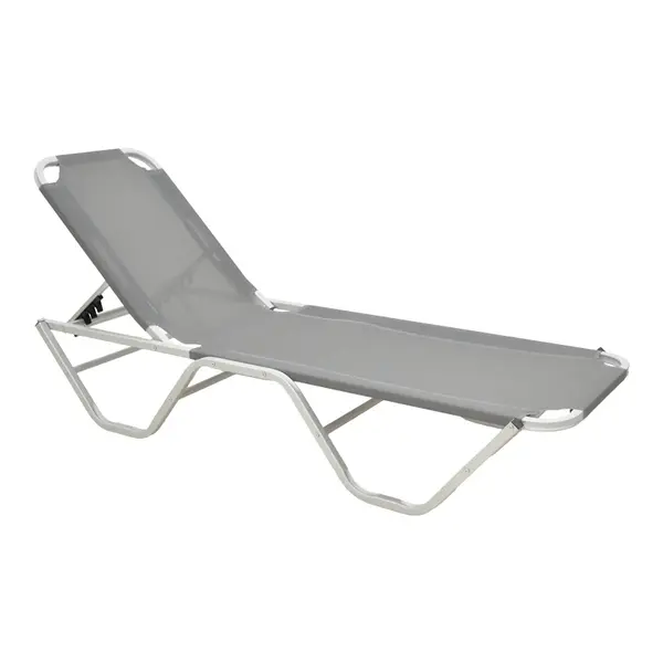 Șezlong stivuibil din aluminiu, model Dessie, rezistent, antracit, 59x193x29 cm