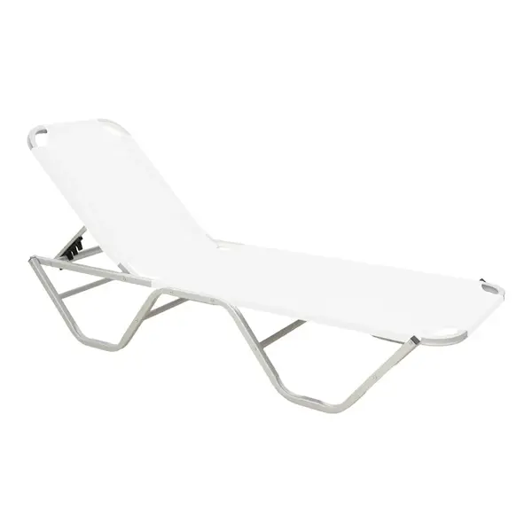 Șezlong stivuibil din aluminiu, model Dessie, rezistent, antracit, 59x193x29 cm