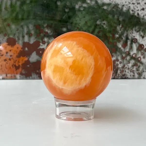 Sfera calcit portocaliu zebra | Model 7