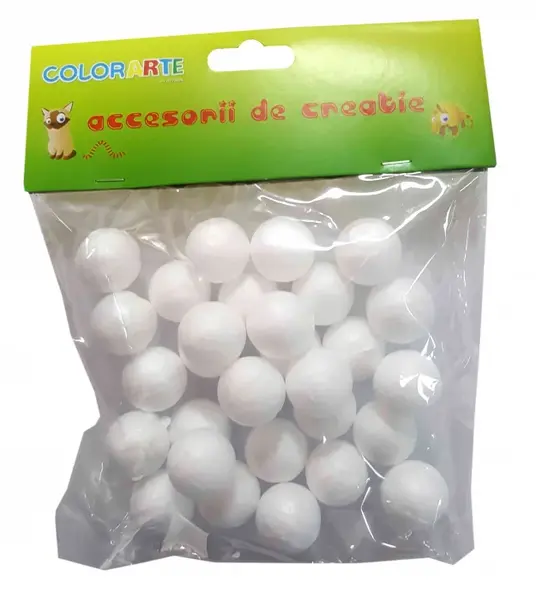 Sfera mica pentru activitati crafts,polistiren,2cm,35-40bucati