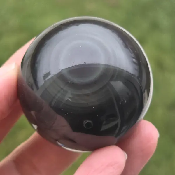 Sfera obsidian curcubeu | Model 1