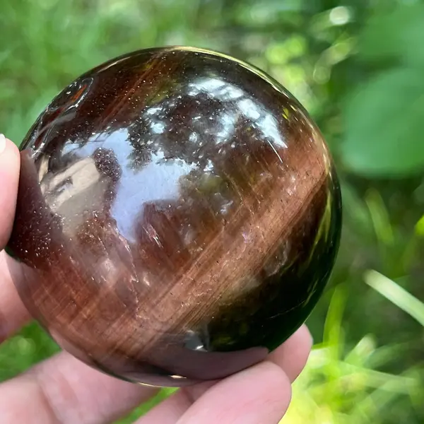 Sfera ochi de tigru rosu model 3