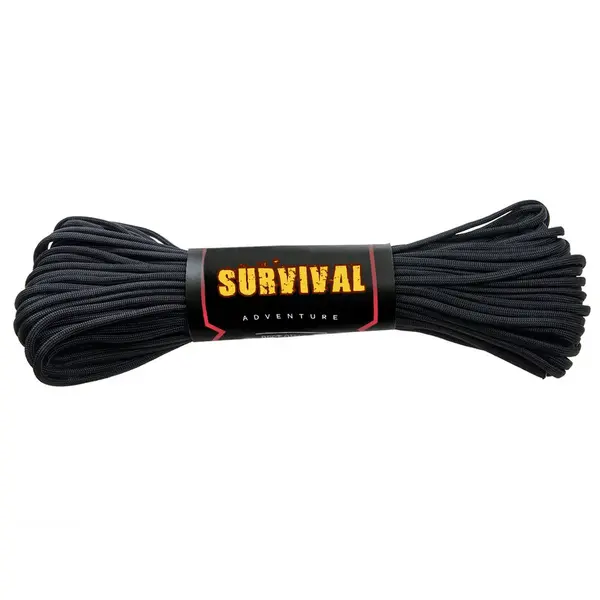 Sfoara paracord DEPOX , Adventure Survival, 30 metri, negru, 200 g