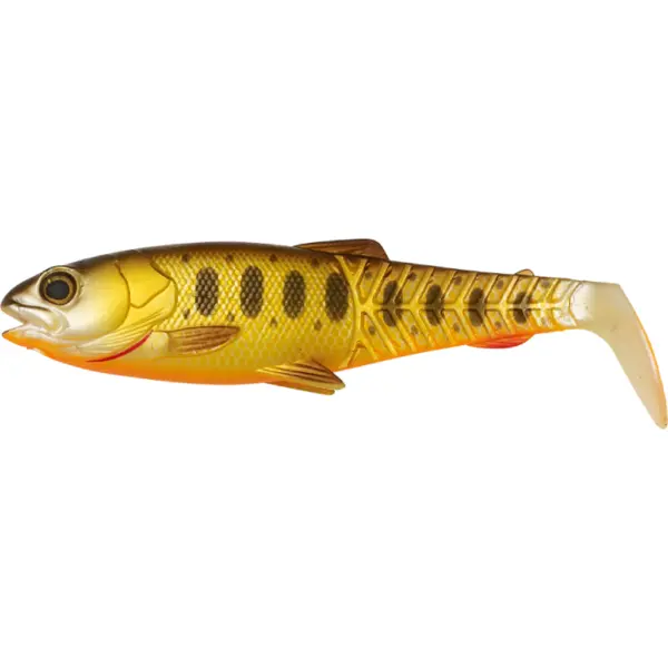 Shad Craft Cannibal Paddletail 10.5cm 12G Olive Pearl Hot Orange 4buc