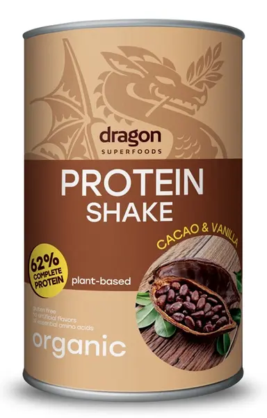 Shake proteic, cacao și vanilie, 500 g, Dragon Superfoods
