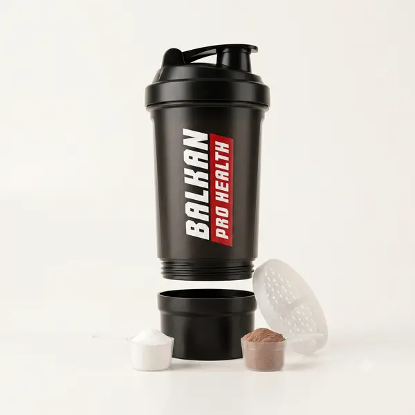Shaker Balkan Pro Health 500 ml cu compartiment 150 ml