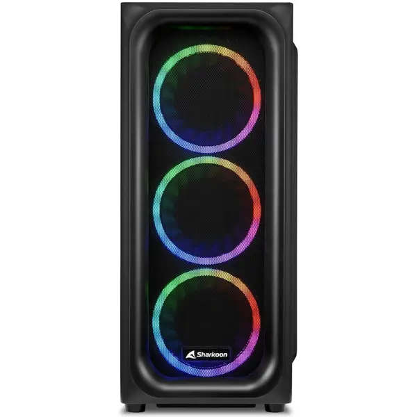Sharkoon Carcasa Sharkoon TK5M RGB, MiddleTower, fara sursa, ATX, Negru